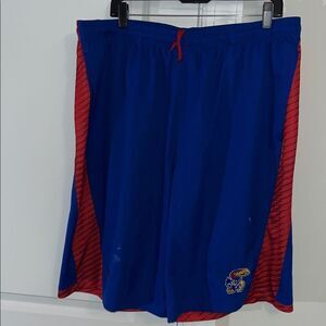 Kansas Jayhawks Rock Chalk Jayhawk adidas Blue Basketball Gym Shorts XLT Spots